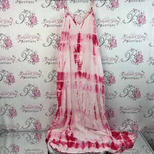 Daybreak dress long Pink and White Tie-Dye Dress boho unique hippie